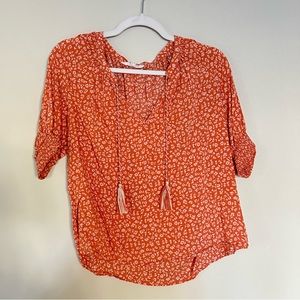 BB Dakota Say A Prairie For You blouse, ditsy peach, size small